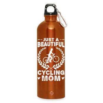 Fahrradfahrer Mutter - Trinkflasche mit Karabiner 750 ml - Orange - Vorne