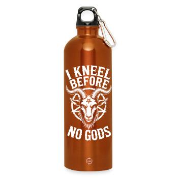 Ziegenschädel-Pentagramm-Rebell - Trinkflasche mit Karabiner 750 ml - Orange - Vorne