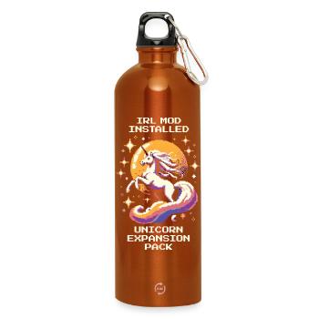 IRL Mod Installed | Unicorn Fantasy - Water Bottle with carabiner 750 ml - burnt orange - Front