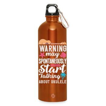 Facilement distrait par le ukulélé Hawaii Musiker - Gourde en inox avec mousqueton 750 ml - orange - Devant