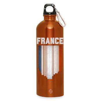 Drapeau de la France, fierté française - Gourde en inox avec mousqueton 750 ml - orange - Devant