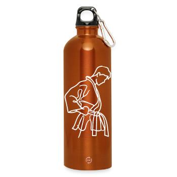 Karate Sketch - Water Bottle with carabiner 750 ml - burnt orange - Front