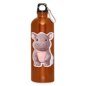 Hippopotame - Gourde en inox avec mousqueton 750 ml - orange - Devant