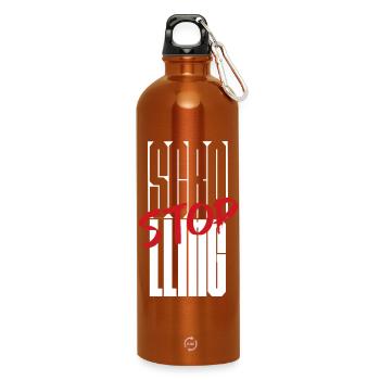 Stop Scrolling Typography design - Water Bottle with carabiner 750 ml - burnt orange - Front