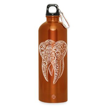 Dent ornement - Gourde en inox avec mousqueton 750 ml - orange - Devant