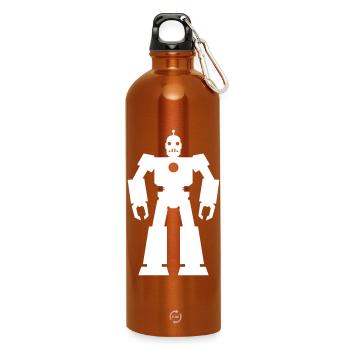 Roboter – KI Technik Sci-Fi Nerd Design - Trinkflasche mit Karabiner 750 ml - Orange - Vorne