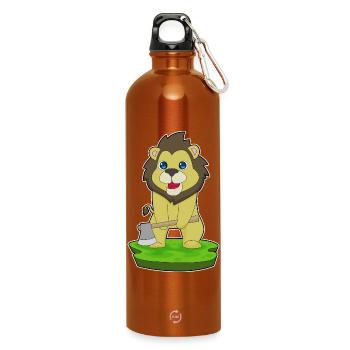Forêt de la Hache du Lion Bûcheron - Gourde en inox avec mousqueton 750 ml - orange - Devant