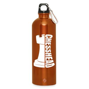 Échec et mat Chess King Illustration - Gourde en inox avec mousqueton 750 ml - orange - Devant