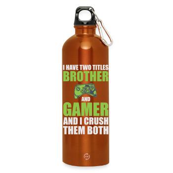 Brother Gamer Confidence Tee - Water Bottle with carabiner 750 ml - burnt orange - Front