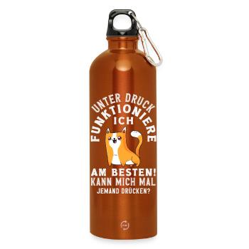 Je fonctionne mieux sous pression - Gourde en inox avec mousqueton 750 ml - orange - Devant