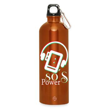 La puissance des années 80 - Gourde en inox avec mousqueton 750 ml - orange - Devant
