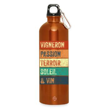 Vigneron Passion Terroir - Gourde en inox avec mousqueton 750 ml - orange - Devant