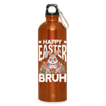 Joyeuse Pâques, douce chasse aux œufs du lapin, œufs de Pâques - Gourde en inox avec mousqueton 750 ml - orange - Devant