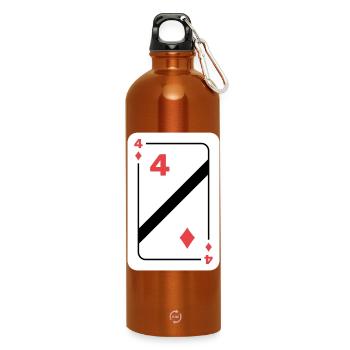 Karo Vier Spielkarte Pokerkarte - Trinkflasche mit Karabiner 750 ml - Orange - Vorne