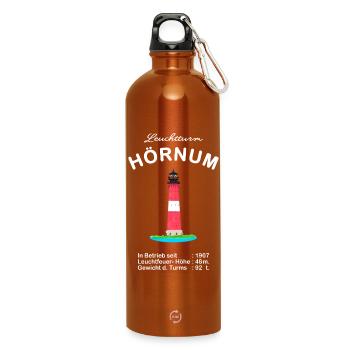 Leuchtturm Hörnum auf Sylt, Zeichnung - Trinkflasche mit Karabiner 750 ml - Orange - Vorne