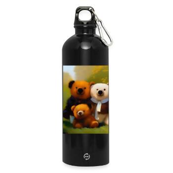 Teddy bear - Water Bottle with carabiner 750 ml - black - Front