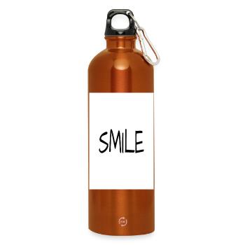SMILE Poster Design - Trinkflasche mit Karabiner 750 ml - Orange - Vorne