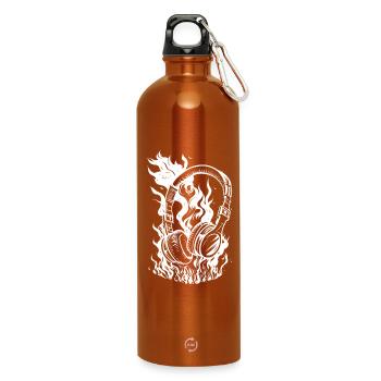Burning headphones - Water Bottle with carabiner 750 ml - burnt orange - Front