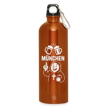 Münchner Mönch & Maß - Trinkflasche mit Karabiner 750 ml - Orange - Vorne