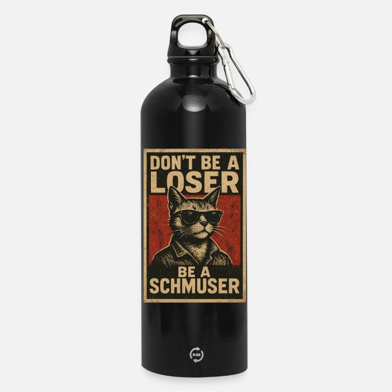 Ne soyez pas un perdant, soyez un schmuser - Gourde en inox avec mousqueton 750 ml - noir