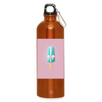 Popsicles with bow – Sweet gift - Water Bottle with carabiner 750 ml - burnt orange - Front
