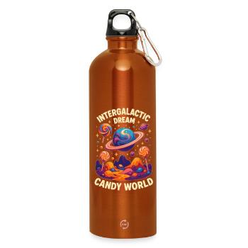 bonbon galaxie sucette planète spatiale - Gourde en inox avec mousqueton 750 ml - orange - Devant