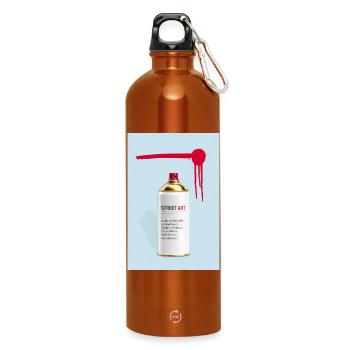 Street Art Definition Spray Can Design - Water Bottle with carabiner 750 ml - burnt orange - Front