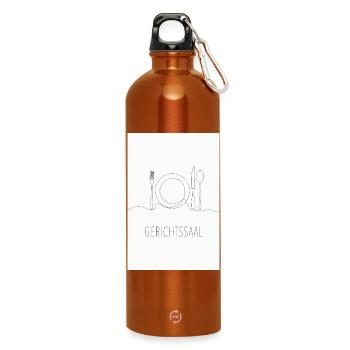 Gerichtssaal Wortspiel Minimalistisch - Trinkflasche mit Karabiner 750 ml - Orange - Vorne
