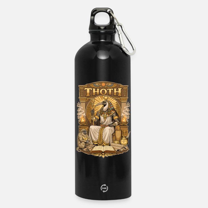 Thron von THOTH - Trinkflasche mit Karabiner 750 ml - Schwarz