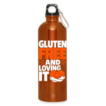 Gluten Free And Loving It Heart - Water Bottle with carabiner 750 ml - burnt orange - Front