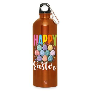 Frohe Ostern Süßer Osterhase Eiersuche Ostereier - Trinkflasche mit Karabiner 750 ml - Orange - Vorne