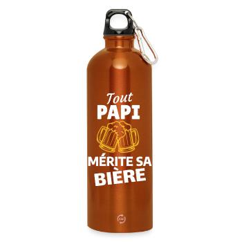 Humour and Friends: Festive Beer - Water Bottle with carabiner 750 ml - burnt orange - Front