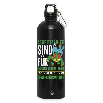 Podomètre? J’utilise le détecteur de mouvement - Gourde en inox avec mousqueton 750 ml - noir - Devant