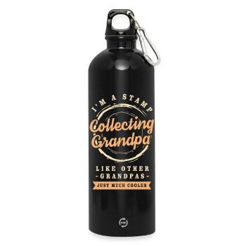 Stamps Philatelist Stamp Collection - Water Bottle with carabiner 750 ml - black - Front