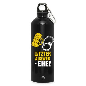 Last Resort Marriage Meme - Water Bottle with carabiner 750 ml - black - Front