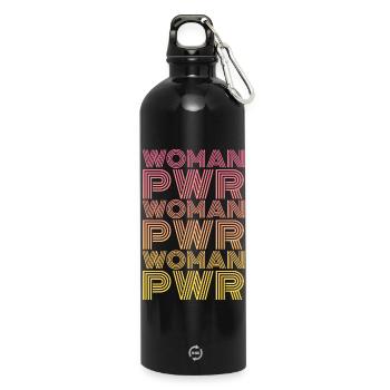 Woman Power - Water Bottle with carabiner 750 ml - black - Front