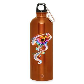 Autism Awareness Sunflower - Water Bottle with carabiner 750 ml - burnt orange - Front