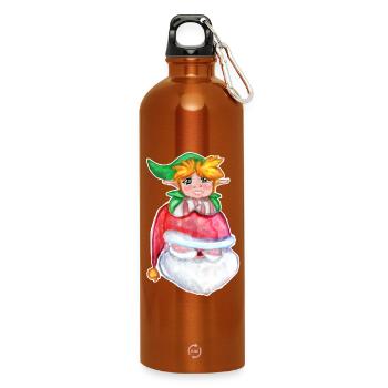 Kawaii Santa & Elf - Trinkflasche mit Karabiner 750 ml - Orange - Vorne