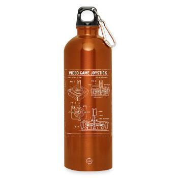 Retro Joystick Blueprint - Water Bottle with carabiner 750 ml - burnt orange - Front