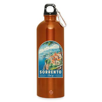 Sorrente, Italie, Paradis Méditerranéen, Art de voyage - Gourde en inox avec mousqueton 750 ml - orange - Devant
