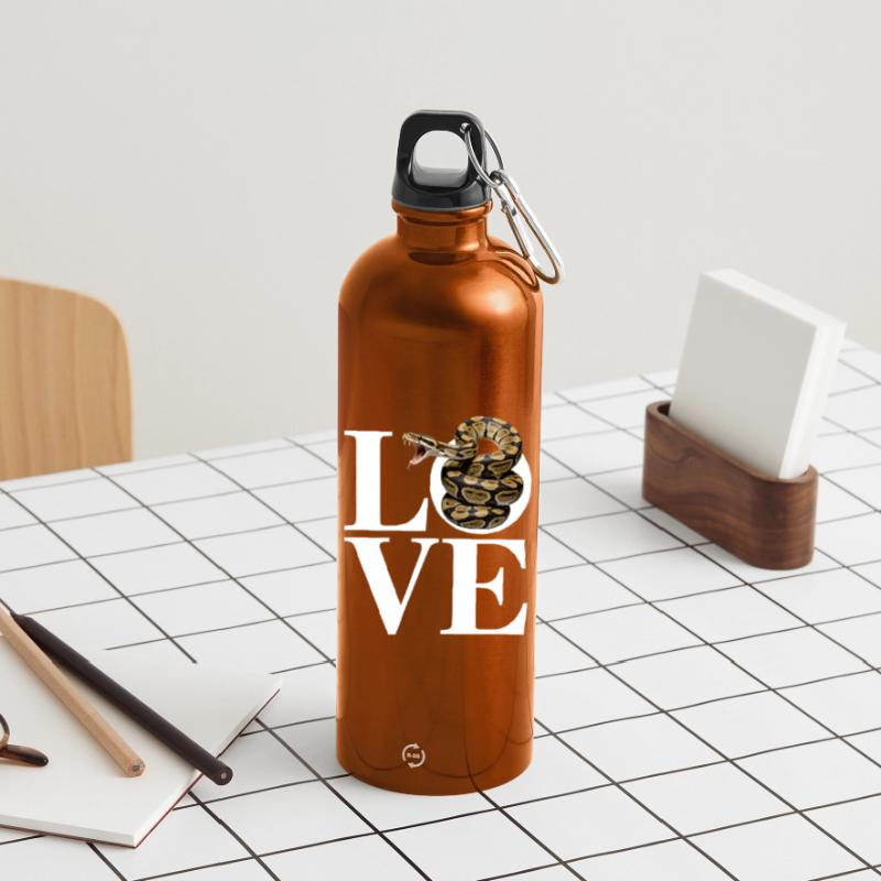 Königspython Schlangen LOVE Terrarium Python Trinkflasche mit Karabiner 750 ml