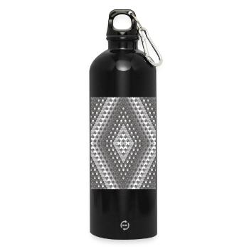 Gray gradient - Water Bottle with carabiner 750 ml - black - Front
