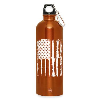 Clarinet USA Flag - Water Bottle with carabiner 750 ml - burnt orange - Front