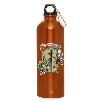 Beschädigtes Halloween-Tarot! - Trinkflasche mit Karabiner 750 ml - Orange - Vorne