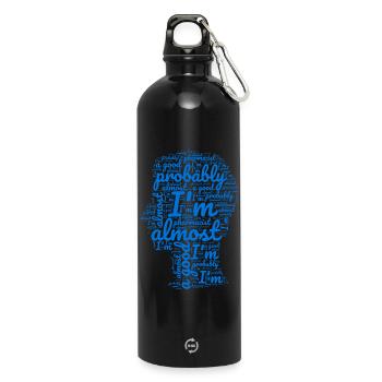 Pharmacist funny gift design. - Water Bottle with carabiner 750 ml - black - Front