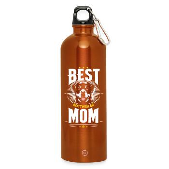 best mom , meilleure maman de rottweiler - Gourde en inox avec mousqueton 750 ml - orange - Devant