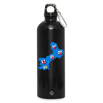 Région Languedoc roussillon - Gourde en inox avec mousqueton 750 ml - noir - Devant