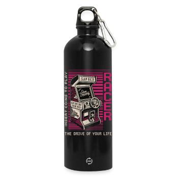 Racer Arcade Neon Retro - Gourde en inox avec mousqueton 750 ml - noir - Devant