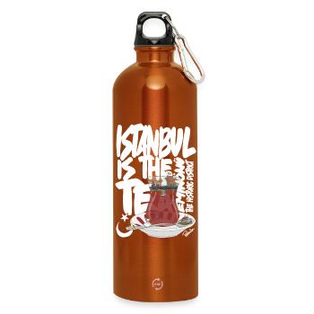 Türkische TeetasseAnimierte Vintage-Szene - Trinkflasche mit Karabiner 750 ml - Orange - Vorne