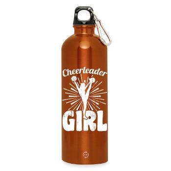 Cheerleader Girl - Water Bottle with carabiner 750 ml - burnt orange - Front